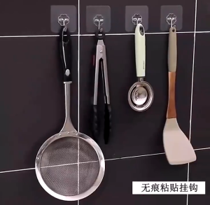 50Pcs Transparent Strong Sticky Wall Hanging Hook Nail-free Hook Kitchen Bathroom Storage Hooks Self Adhesive Door Wall Hangers Waterproof No Hole Hooks Wall Adhesive Hooks
