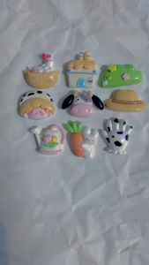 [FREE SHIP] Crocs Jibbitz Sticker gắn dép chủ đề nông trại vui vẻ Dễ Thương nhựa cứng - Có Nút Gắn