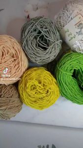 เชือกฟอกถักกระเป๋าโครเชต์ เกรดพรีเมียม สีคลาสสิค ขนาดเส้น 2 มิล น้ำหนัก 100 กรัม  สำหรับงานถักโครเชต์ นิตติ้ง #เชือกฟอก#โครเชต์#กระเป๋าถัก