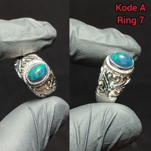 Cincin Pria/Kalimaya Black Opal Afrika Ring Alfaka/Bisa Pilih Variasa Pilih Sesuka Hati
