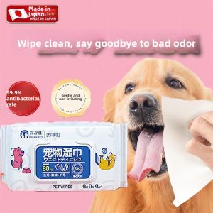 MONLEYTA | Pet Wet Wipes Dog And Cat Antibacterial Deodorant Special Wet Paper Towels No Rinse Foot Wipes Tear Stain Removal Cleaning Supplies Care