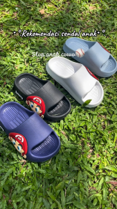 Cloos Sandal Slop Anak Laki-Laki Super Mario Sandal Slip On Cowok Mario Size 24-35 Bahan Eva Nonslip