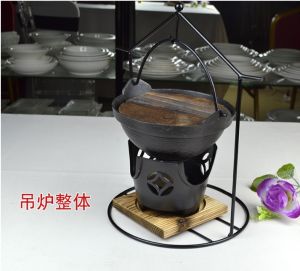 พิกัดเชิงพาณิชย์ แบบมีด้าย กระทะเหล็กหล่อแบบใช้มือถือกระทะอลูมิเนียม แบบมีด้าย หม้อสไตล์ญี่ปุ่นหม้อเตาแขวนขนาดเล็ก