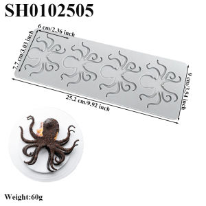 Fish Bone Octopus Crab Lobster Design Sugarcraft Silicone Pad Mold Fondant Mold Chocolate Chip Dessert Decoration Tools