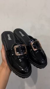 Sepatu Wanita Docmart IDESTA Mary Janes Mule Fashion Casual Shoes Sepatu Docmart Sandal Bapau Loafers Docmart Bapau Slip On Sepatu Formal Hitam Glosy