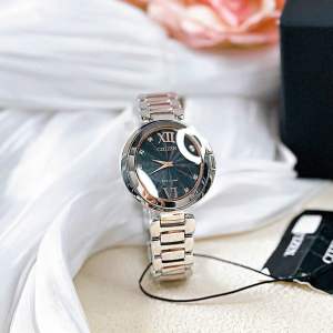 ĐỒNG HỒ NỮ CHÍNH HÃNG CITIZEN EX1516-52E Eco-Drive Capella Diamond Ladies Black Dial For Women