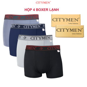 Combo 4 Quần Sịp Đùi Nam vải thun lạnh lưng chữ CITYMEN