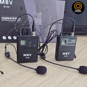 รวม VAT (ปรับโฉม/เสียงดีกว่าเดิม) ไมค์คาดหัวไร้สาย MBV M-88 (ไมค์ 2ตัว) ไมค์ลอยพกพา MBV M-88 M88 ไมค์ คล้อง หู ไร้สาย