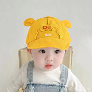 หมวกเบสบอลหมวกแก๊ปตัวการ์ตูนน่ารักรูปหมีมีหูสำหรับเด็กทารกวัยหัดเดินเด็กผู้ชายหมวกกันแดดผู้หญิงฤดูร้อน