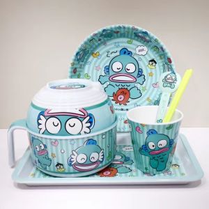 Japanese Style Large Capacity Cartoon Ugly Fish Rice Bowl Set Anti-Scalding Dormitory Handle Cover Included Instant Noodles Bowl