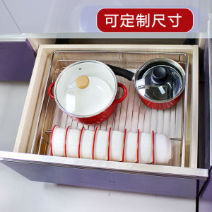 Kitchen Drawer Integrated Bowl Rack Multi-Function Storage Shelf Potware Organizer Dish Storage New Home Single Layer Clearance Price