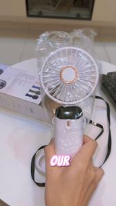Portable USB Rechargeable Mini Fan with Digital Display - Compact & Elegant Design in White/Blue/Green/Pink