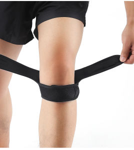 Elastic Knee Brace Support Sleeve with Pressure Pad Breathable Knee Hole for Basketball Tennis Cycling 1PC Knee Pads for Sport