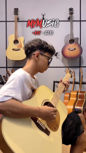 Promo Paket Bundling Hemat Gitar Akustik Elektrik MY-GJ 10 Body Jumbo Free Cajon Travel