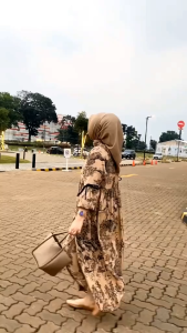 PROMO!!! TERMURAH Anjani Dress Rayon Motif Kekinian Gamis Bahan Rayon Premium Adem Banget