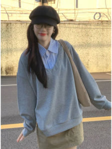 YUEZHONGWEI | Faux Two-Piece Oversized Loose Fit Hoodie