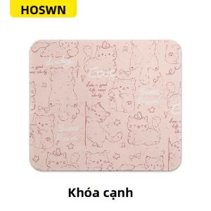 VGN | Màu Hồng Kawaii Dễ Thương Phác Thảo Mèo Miếng Lót Chuột 260x210x2mm Đế Cao Su Chống Trượt Khâu Cạnh Nhỏ Để Bàn Thảm Cho Máy Tính Văn Phòng