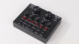 TaffSTUDIO Soundcard V8S Bluetooth USB Mic Live Streaming Podcast – 112 FX Suara Echo Baterai Cas