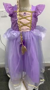 Girls Purple Princess Costume Kids Puff Sleeve Tulle Dress Children Birthday Carnival Party Fancy Halloween Cosplay Costumes