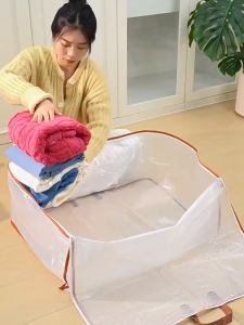 PVC Transparent Storage Bag Waterproof Beg Toto Quilt Storage Bag Moving Packing Bag Blanket Storage PVC手提收纳袋