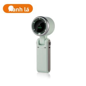Quạt Cầm Tay Mini Gấp Gọn 5 Tốc Độ Điều Chỉnh Sạc Type-C Tốc Độ Cao Có Dây Đeo Cổ Màn Hình Kỹ Thuật Số Dùng Được Cho Máy Tính Để Bàn