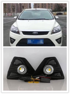 LED Fog Lights Assembly For focus 3 MK3 2009 2010 2011 Front Bumper Fog lamp Replacement Angel Eye Daylight Accessories Kit