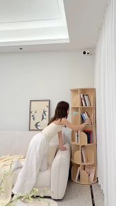 6 Tier Rotating Bookshelf Tower Spinning Bookshelf with Swivel Wheels Book Shelf Rotating Storage Tower for Kids Adult Narrow Revolving Bookcase Organizer