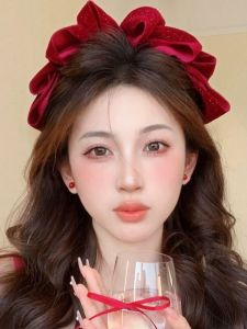 Kẹp Tóc Nhung Đỏ Hình Đám Mây Lớn Kẹp Tóc Đàn Hồi Cho Phụ Nữ Phụ Kiện Tóc Nửa Đầu Kẹp Tóc Phía Sau Đầu Kẹp Tóc Thời Trang