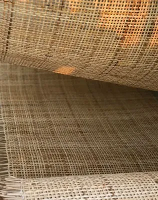 Anyaman Rotan Webbing Motif Square Natural ( Rotan asli alami) bahan Furniture