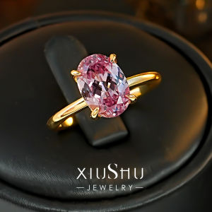 Minimalist Dreamy Pink Tourmaline Color 925 Silver Ring Simple Elegance Daily Wear Fairy Tale Style Oval Shaped Ladies Ring