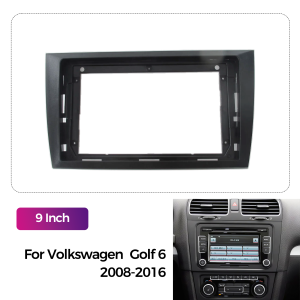 9 Inch Android Car Navigation Frame Panel  Radio Bezel for Volkswagen VW Golf 6 MK6  2008-2016 Installation Modification Kit