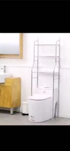 Floor Type Bathroom Rack Storage Rack Stainless Steel Easy Assembly Bathroom Shelves Behind Toilet Bowl
