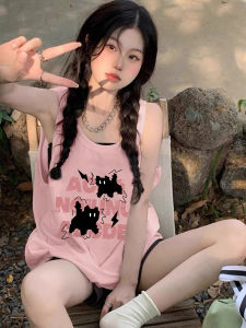 Pure Cotton Sleeveless Sports Vest Womens Summer Outdoor Lazy Style Loose Basketball Clothes Top Crossbar T-shirt