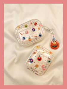 Cute Party Sesame Street Airpods Case Wireless Bluetooth  pro Earphone Cover Second Generation Soft Shell TPU Third Generation