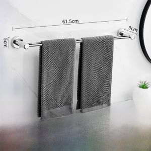 Bathroom Towel Bar 304 Stainless Steel Single Double Rod No Drilling Required Multi Layer Towel Holder Bathroom Storage Rack