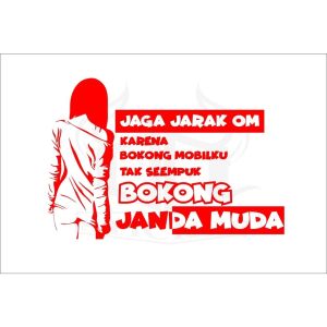 Cutting Sticker Stiker Mobil Variasi Kaca Bodi Samping Kata Kata Truk Canter Pick Up Keren Tulisan Jaga Jarak Om