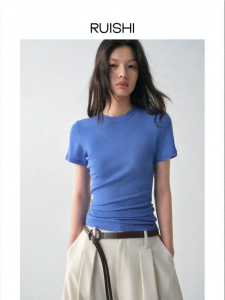 epoque de rueen | Waist Shaping Wool Knit T-Shirt