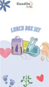 KANDILA BABY LUNCH BOX SET / KDL 022-14 / 1 SET TEMPAT BEKAL MAKAN ANAK DAN BOTOL MINUM / KOTAK MAKAN SET BOTOL MINUM / TEMPAT MAKAN  SET ANAK ANAK