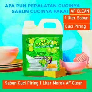 AF CLEAN Sabun Cuci Piring 1 Liter Lime Jeruk Nipis Mampu Hilangkan Lemak 1 Liter