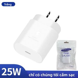 Sạc SAMSUNG 25W Adapter PD Type C 45W Sạc Siêu Nhanh Dành Cho Galaxy S25 S24 S23 S22 Ultra S21 A54 A34 Cổng EU Sạc Dự Phòng Du Lịch