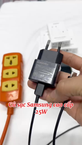 Sạc điện thoại nhanh chính hãng 25W SamsungChân và đầu cắm TyCsạc siêu nhanhan toàn