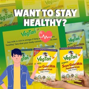 VEGTAN Organic Gold Soya Milk Powdered Drink - Sweetened 1 box of 500g