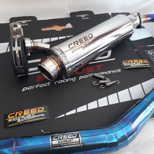 [ CREED TERFAVORIT] knalpot creed muffler original type LM1 bahan stainless steel vixion xabre byson r15 cbr 150 cb150 sonic satria fu gsx 150 supra gtr Megapro tiger verza scorpio mx135 xsr155...