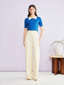 Stylish Youthful Polo Collar Knitwear
