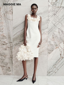 3D Petal Strap Waist Shaping Dress