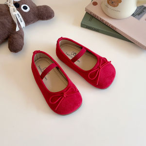 Trendy Bow Flats Suede Shoes for Girls