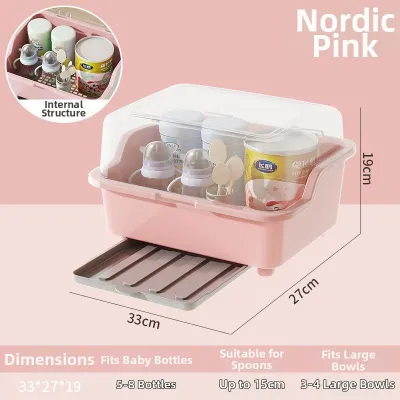 CHIZHIDU | Dustproof Baby Bottle Drying Rack Storage Box