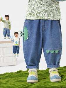 CUTEPANDAS | Quần Jeans Cho Bé Trai Mới Mùa Xuân Thu Quần Tây Phong Cách