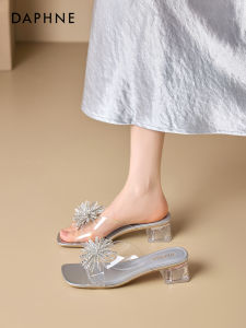 Daphne | Transparent Crystal Flower Women Flip Flop Comfortable Wedge Summer