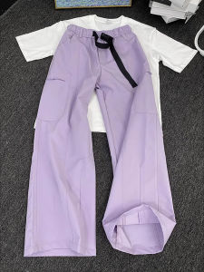 Quần Ống Đứng Thường Ngày Mùa Hè Cho Nam Cạp Vừa Quần Ống Rộng Co Giãn Thoải Mái Màu Trơn Quần Đi Làm Màu Tím Dopamine